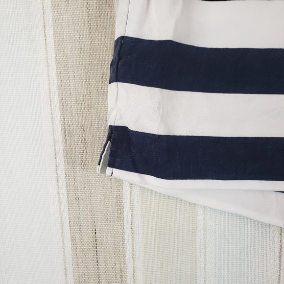Loft Outlet Tie Front Shorts Striped Size 2 - Picture 2 of 6